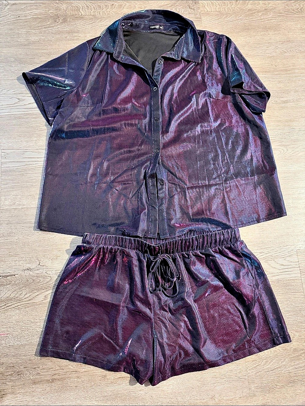 Shein Curve Metallic Two-Piece Set